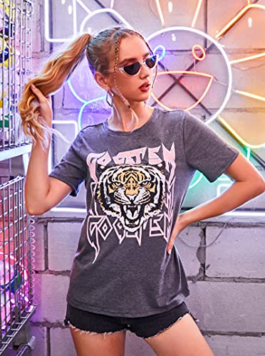 Tiger Print Casual Round Neck Tee Tiger Print Casual Round Neck Tee